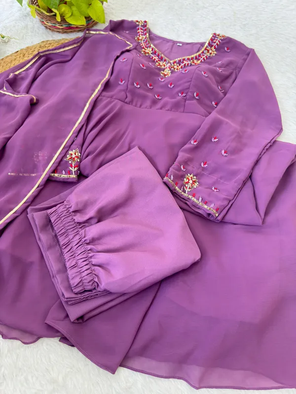 Purple_Georgette_Embellished_Anarkali_Kurta_Pant_Dupatta_Set_For_Women