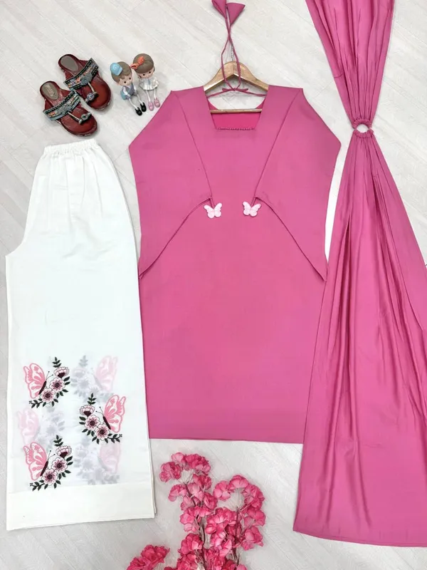 Pink_Roman_Silk_Straight_Kurta_Palazzo_Dupatta_Set_For_Women
