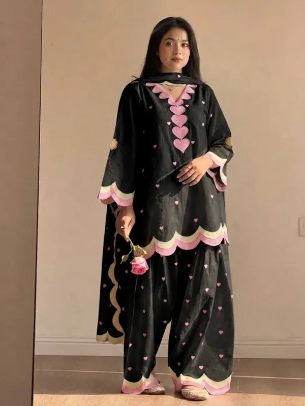 Black_Chanderi_Cotton_Printed_Kurta_Salwar_Dupatta_Set_For_Women