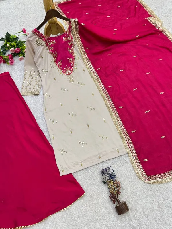 Cream_Maska_Cotton_Embroidered_Straight_Kurta_Palazzo_Dupatta_Set_For_Women