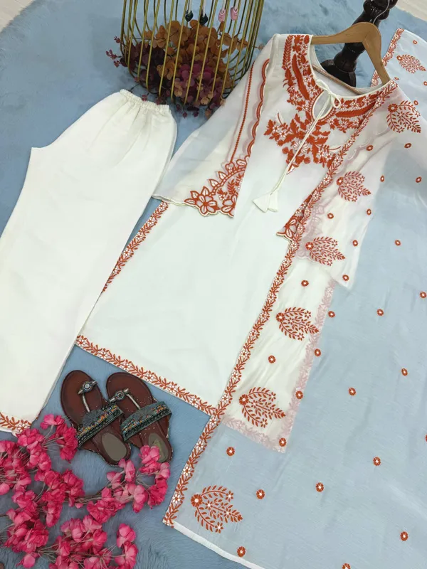 White_Roman_Silk_Straight_Kurta_Palazzo_Dupatta_Set_For_Women