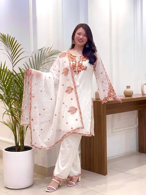 White_Roman_Silk_Straight_Kurta_Palazzo_Dupatta_Set_For_Women