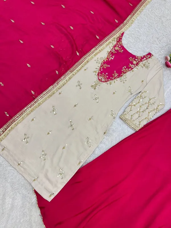 Cream_Maska_Cotton_Embroidered_Straight_Kurta_Palazzo_Dupatta_Set_For_Women