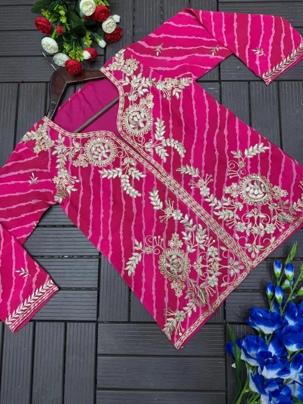 Pink_Georgette_Flared_Lehenga_Jacket_Dupatta_Set_For_Women