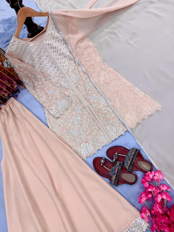 Pink_Heavy_Fox_Georgette_Straight_Top_Palazzo_Dupatta_Set_For_Women