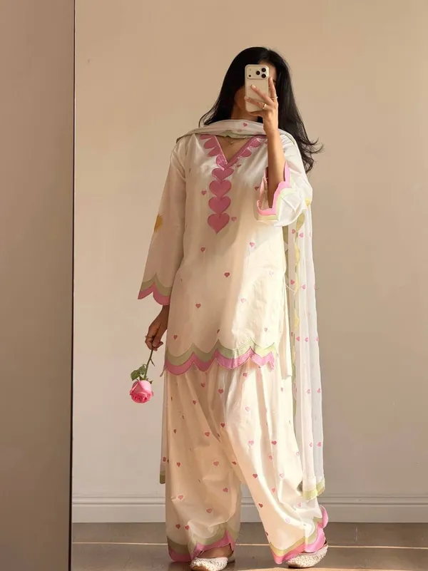 Ivory_Mal_Chanderi_Cotton_Printed_Kurta_Farshi_Salwar_Dupatta_Set_For_Women