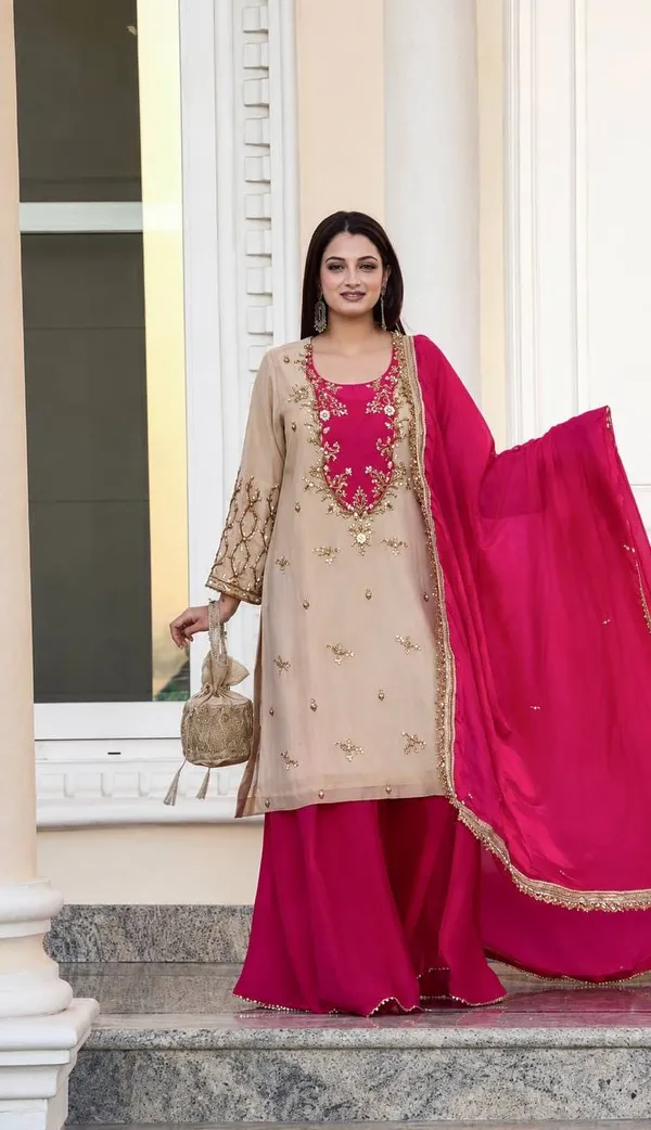 Cream_Maska_Cotton_Embroidered_Straight_Kurta_Palazzo_Dupatta_Set_For_Women