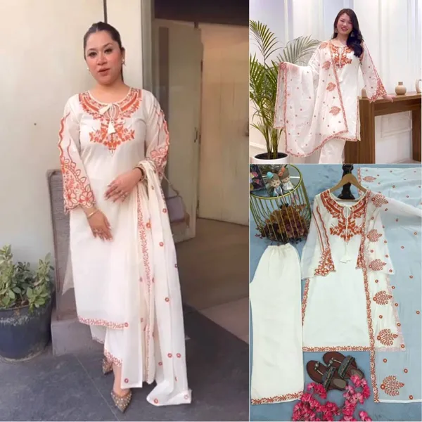 White_Roman_Silk_Straight_Kurta_Palazzo_Dupatta_Set_For_Women