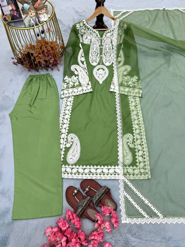 Green_Organza_Silk_Embroidered_Straight_Kurta_Palazzo_Dupatta_Set_For_Women