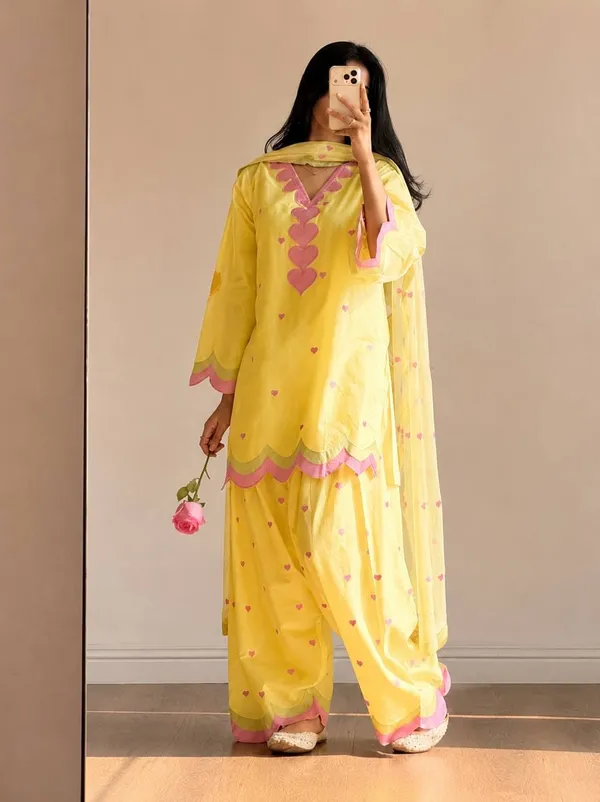 Yellow_Mal_Chanderi_Cotton_Printed_Kurta_Palazzo_Dupatta_Set_For_Women