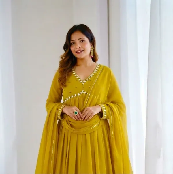 Yellow_Georgette_Embellished_Lehenga_Choli_Dupatta_Set_For_Women