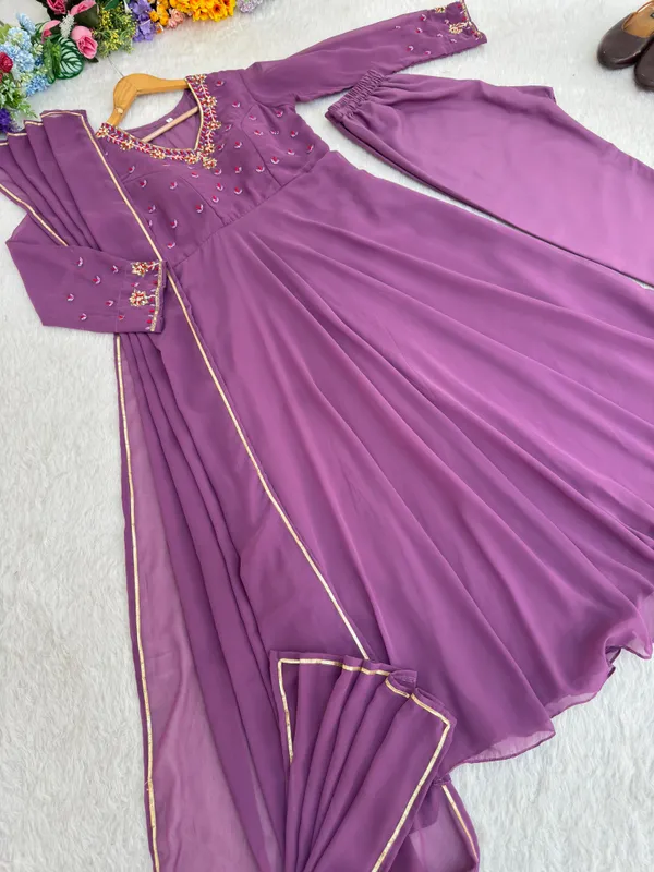 Purple_Georgette_Embellished_Anarkali_Kurta_Pant_Dupatta_Set_For_Women