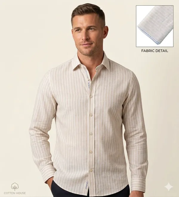 Cotton_Linen_Striped_Shirt_Fabric
