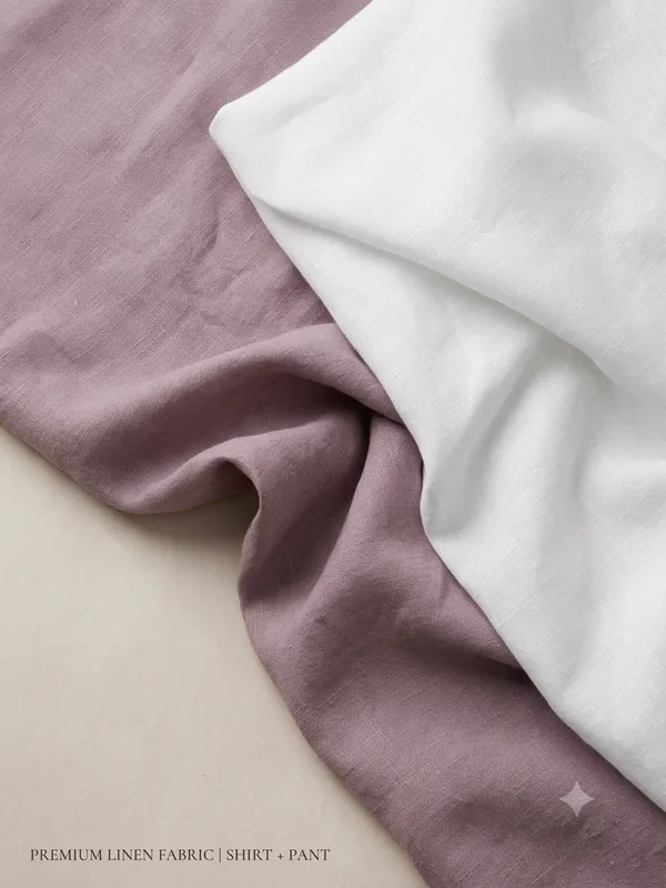 Men_Pure_Linen_Unstitched_Shirt_and_Pant_Fabric_Combo_Set_Mauve_Shirt_Material_and_White_Trouser_Cloth_Premium_Breathable_Suiting_Shirting_Fabric_Pair_for_Casual_Formal_Wear