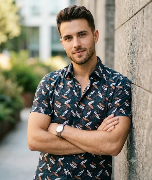 Men's_Dark_Green_Feather_Leaf_Printed_Cotton_Unstitched_Shirt_Fabric_-_Premium_Breathable_Casual_&_Party_Wear_Shirt_Piece_Material_