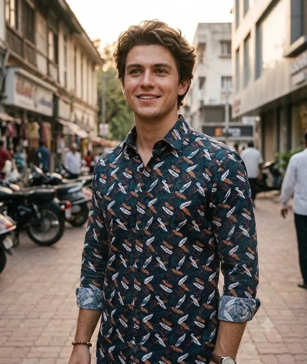 Men's_Dark_Green_Feather_Leaf_Printed_Cotton_Unstitched_Shirt_Fabric_-_Premium_Breathable_Casual_&_Party_Wear_Shirt_Piece_Material_