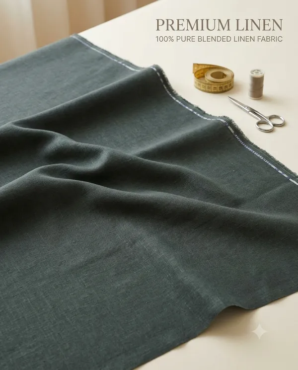 Men's_Dark_Olive_Green_Solid_Pure_Linen_Unstitched_Shirt_Fabric_Premium_Breathable_Pure_European_Linen_Shirting_Material_Length_Piece_for_Men_Formal_&_Casual_Wear_Shirts