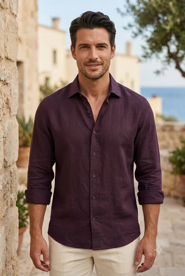Men's_Deep_Plum_Wine_Solid_Pure_Linen_Unstitched_Shirt_Fabric_Premium_Breathable_Pure_European_Linen_Shirting_Material_Length_Piece_for_Men_Formal_&_Casual_Wear_Shirts