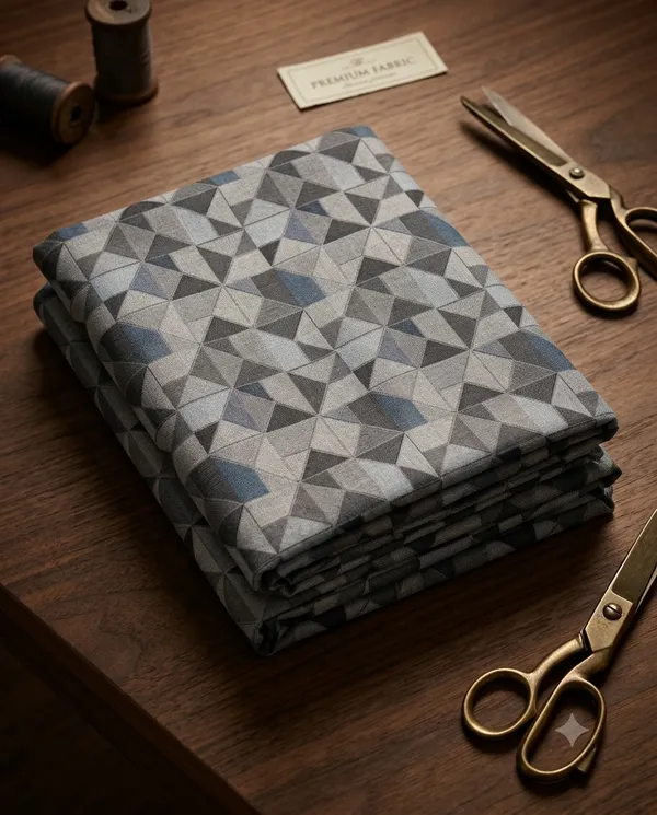 Men's_Grey_Printed_Unstitched_Shirt_Fabric_Premium_Linen_Cotton_Blend_Geometric_Geometric_Mosaic_Patterned_Shirting_Material_Unstitched_Cloth_Piece_for_Men_Full_&_Half_Sleeve_Formal_Casual_Shirt_Fabric