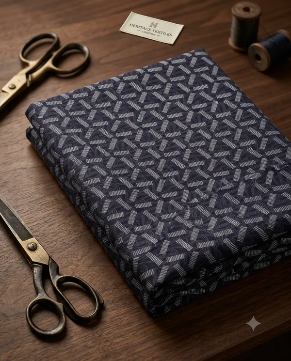 Men’s_Navy_Blue_Printed_Shirting_Fabric,_Premium_Designer_Shirt_Material_with_Geometric_Pattern,_Unstitched_Fabric_for_Formal_&_Casual_Shirts,_Stylish_Dress_Material_for_Men,_Fabric_by_Meter