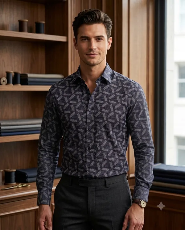 Men’s_Navy_Blue_Printed_Shirting_Fabric,_Premium_Designer_Shirt_Material_with_Geometric_Pattern,_Unstitched_Fabric_for_Formal_&_Casual_Shirts,_Stylish_Dress_Material_for_Men,_Fabric_by_Meter