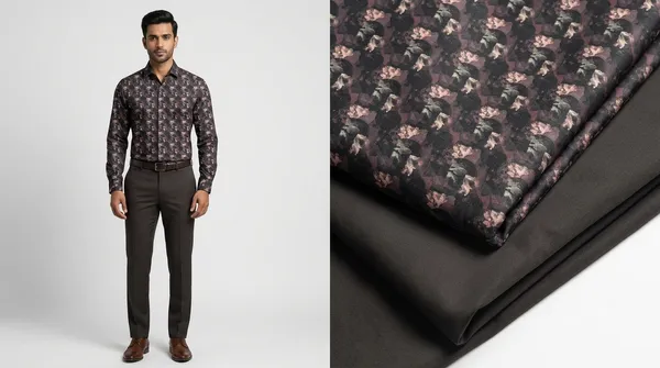 Men's_Unstitched_Designer_Printed_Shirt_and_Solid_Trouser_Combo_Fabric_Material_Set_for_Casual_and_Formal_Wear