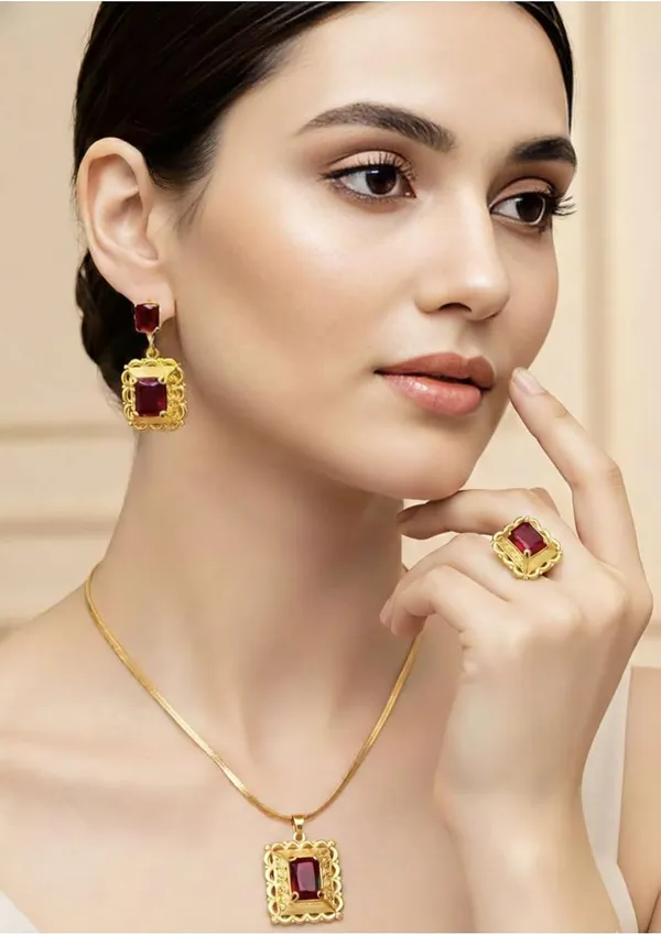 Ruby_Pink_And_Gold_Plated_Alloy_Pendant_Necklace_Set_For_Women