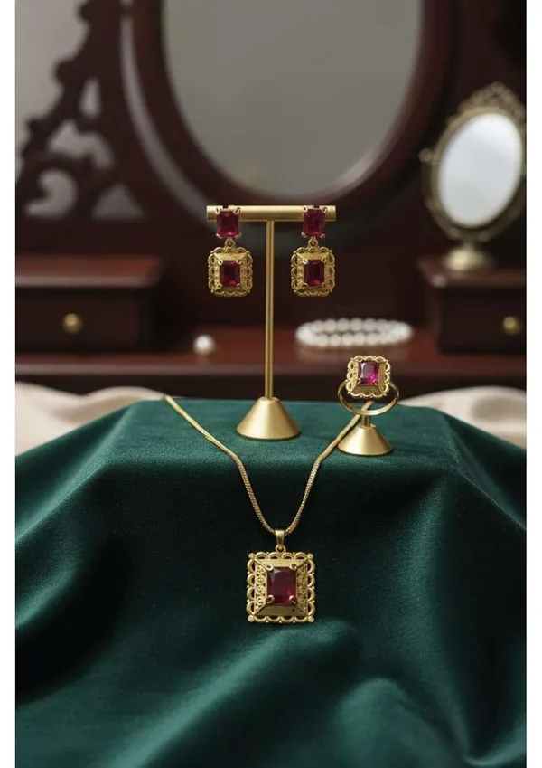 Ruby_Pink_And_Gold_Plated_Alloy_Pendant_Necklace_Set_For_Women