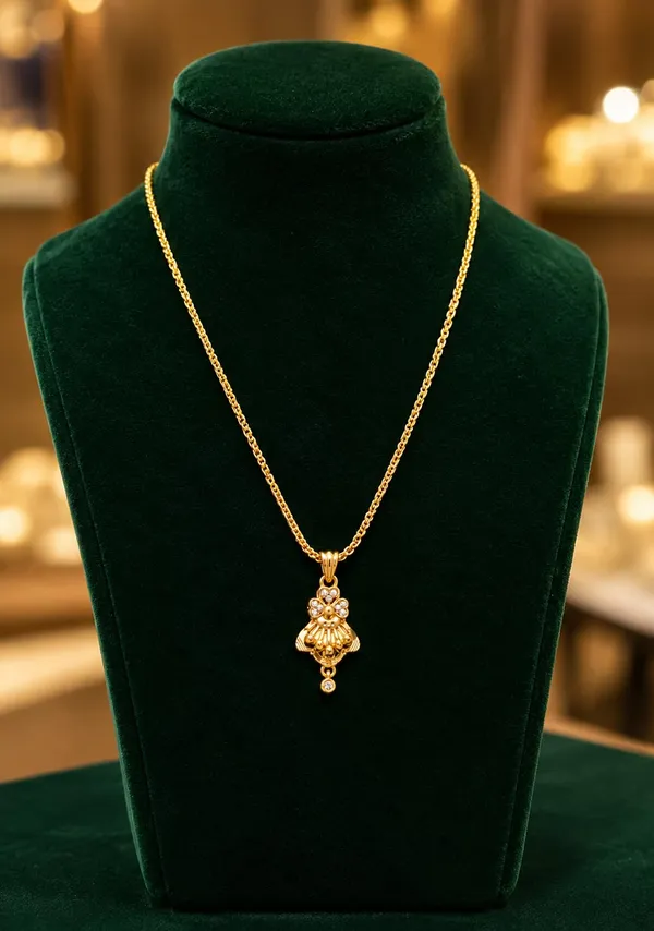Gold_Plated_Alloy_Pendant_Necklace_For_Women
