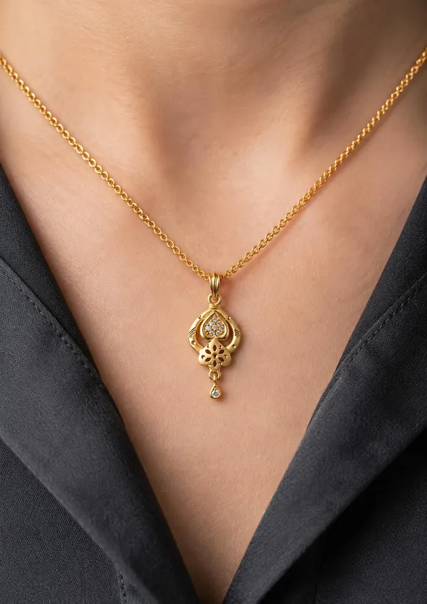 Gold_Plated_Alloy_Pendant_Necklace_For_Women
