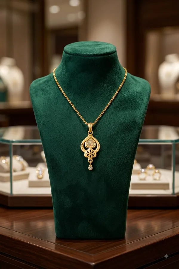 Gold_Plated_Alloy_Pendant_Necklace_For_Women