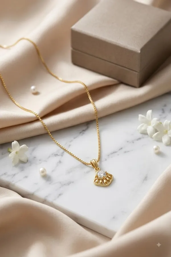 Gold_Plated_Alloy_Pendant_Necklace_For_Women