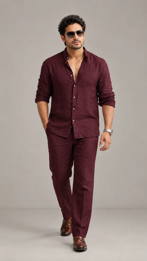 Top_Bottom_Luxury_Linen_Set_Red