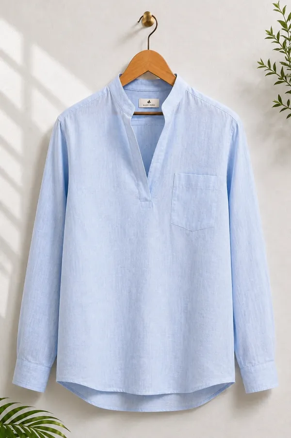 Black_Horse_Premium_Linen_V_Neck_Shirt_Festival_Edition_Sky_Blue