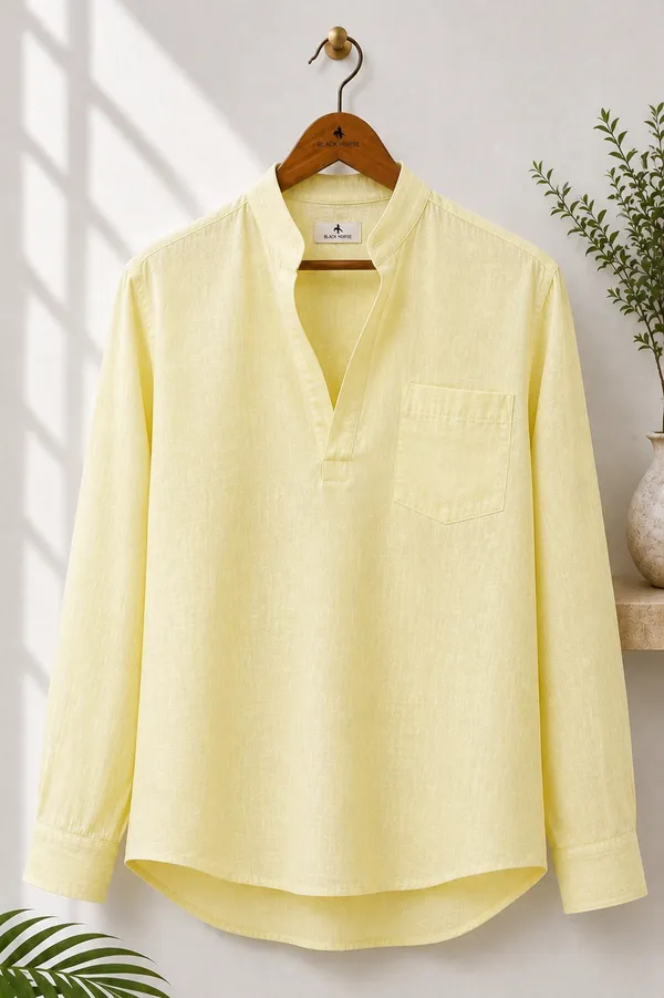 Black_Horse_Premium_Linen_V_Neck_Shirt_Festival_Edition_Yellow