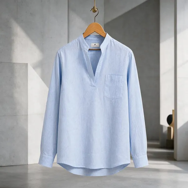 Black_Horse_Premium_Linen_V_Neck_Shirt_Festival_Edition_Sky_Blue