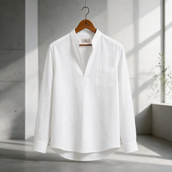 Black_Horse_Premium_Linen_V_Neck_Shirt_Festival_Edition_White