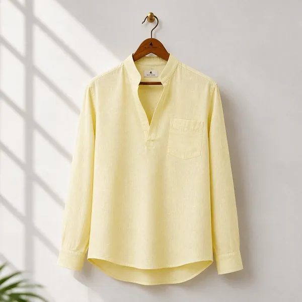 Black_Horse_Premium_Linen_V_Neck_Shirt_Festival_Edition_Yellow