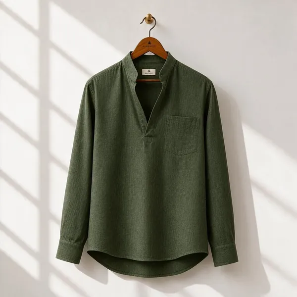 Black_Horse_Premium_Linen_V_Neck_Shirt_Festival_Edition_Green