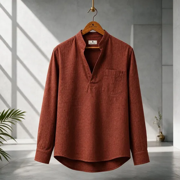 Black_Horse_Premium_Linen_V_Neck_Shirt_Festival_Edition_Brick