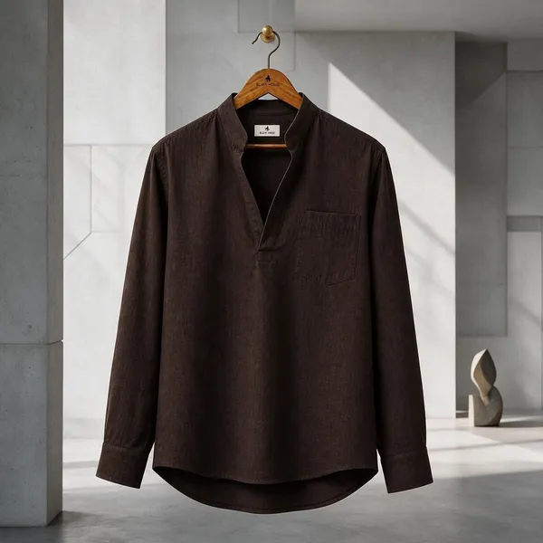 Black_Horse_Premium_Linen_V_Neck_Shirt_Festival_Edition_Brick