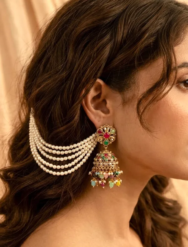 The_Navratna_Heritage_Kundan_Choker_&_Jhumka_Set_With_Hair_Chains