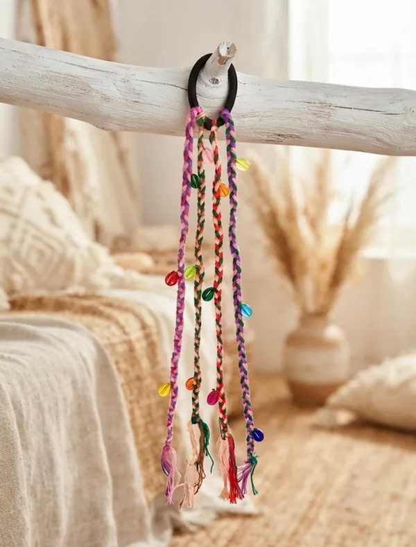 Multicolor_Wool_Boho_Braided_Ponytail_Holder_For_Women_Pack_Of_3