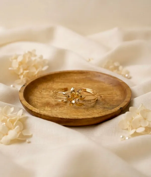 Gold_Alloy_Matte_Triple_Wire_Floral_Cuff_Bracelet_For_Women_Pack_Of_4