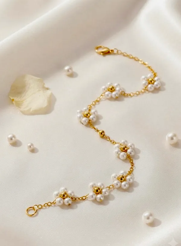 Pearl_Flower_Gold_Chain_Bracelet