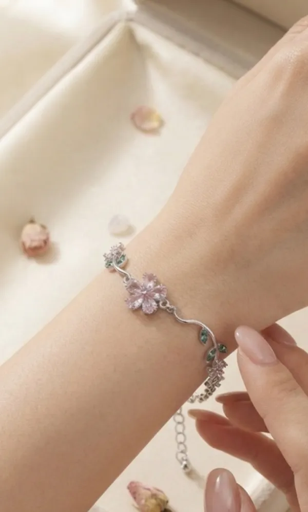 Pink_Silver_Stainless_Steel_Crystal_Bracelet_For_Women