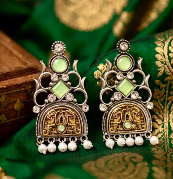 Silver_Stainless_Steel_Mint_Dangler_Earrings_For_Women_Pack_Of_4