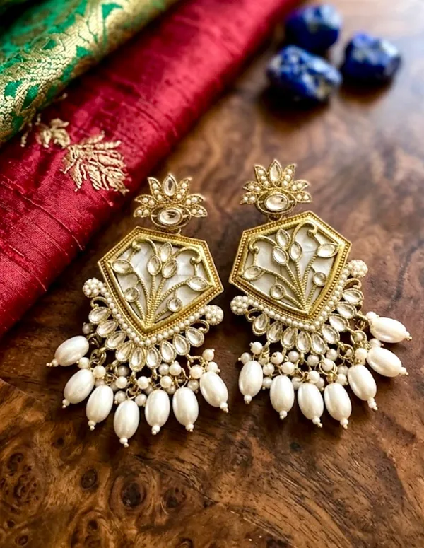 Ivory_Blossom_Sheild_Earing