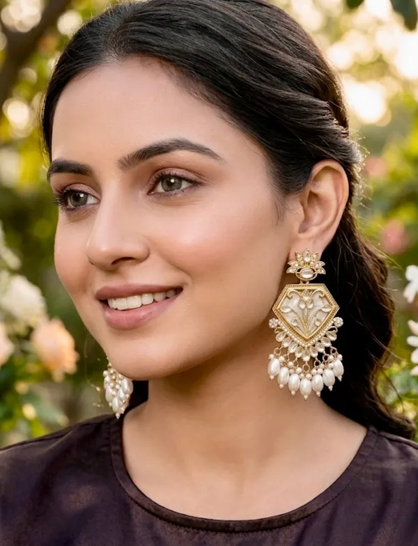 Ivory_Blossom_Sheild_Earing