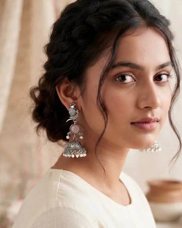 Silver_Alloy_Blossom_Dangler_Earrings_For_Women_Pack_Of_2